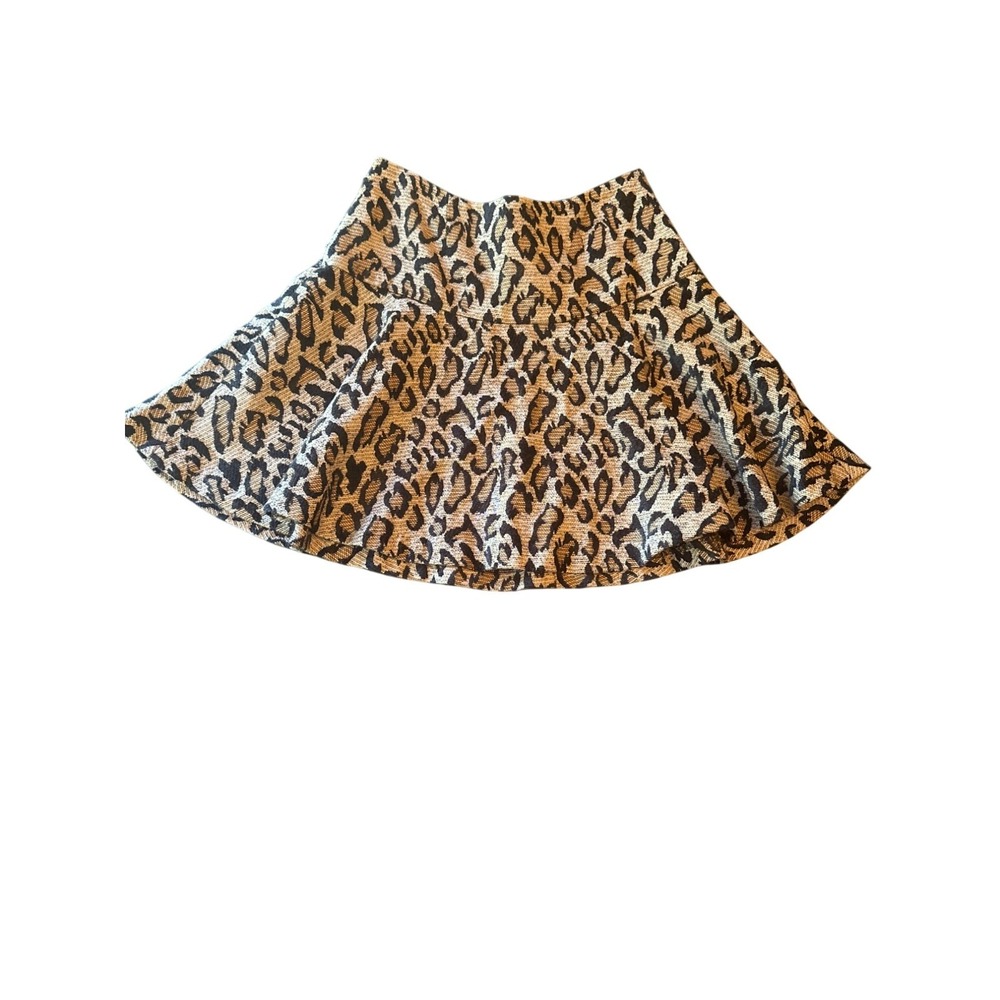 Free People Leopard Print Flared Skirt‎ Size 2 Mob Wife